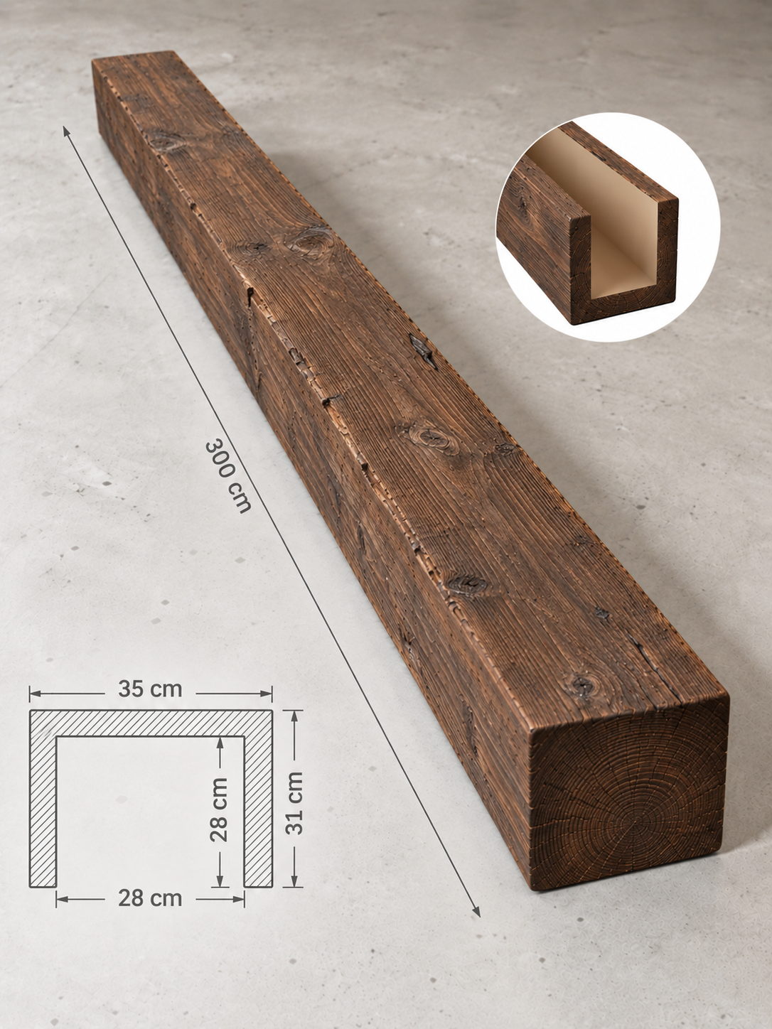 POLİÜRETAN KÜTÜK 35×31 CM — poliüretan kütük